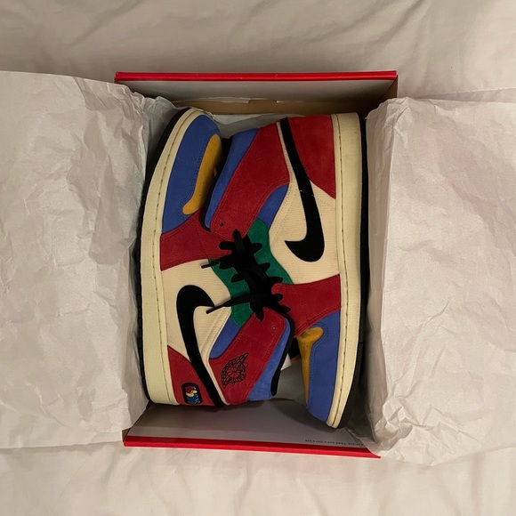 Air Jordan 1 Mid Fearless Blue The Great Mens Size 13 Sneakers Shoes 2019 AJ1 - Picture 1 of 9